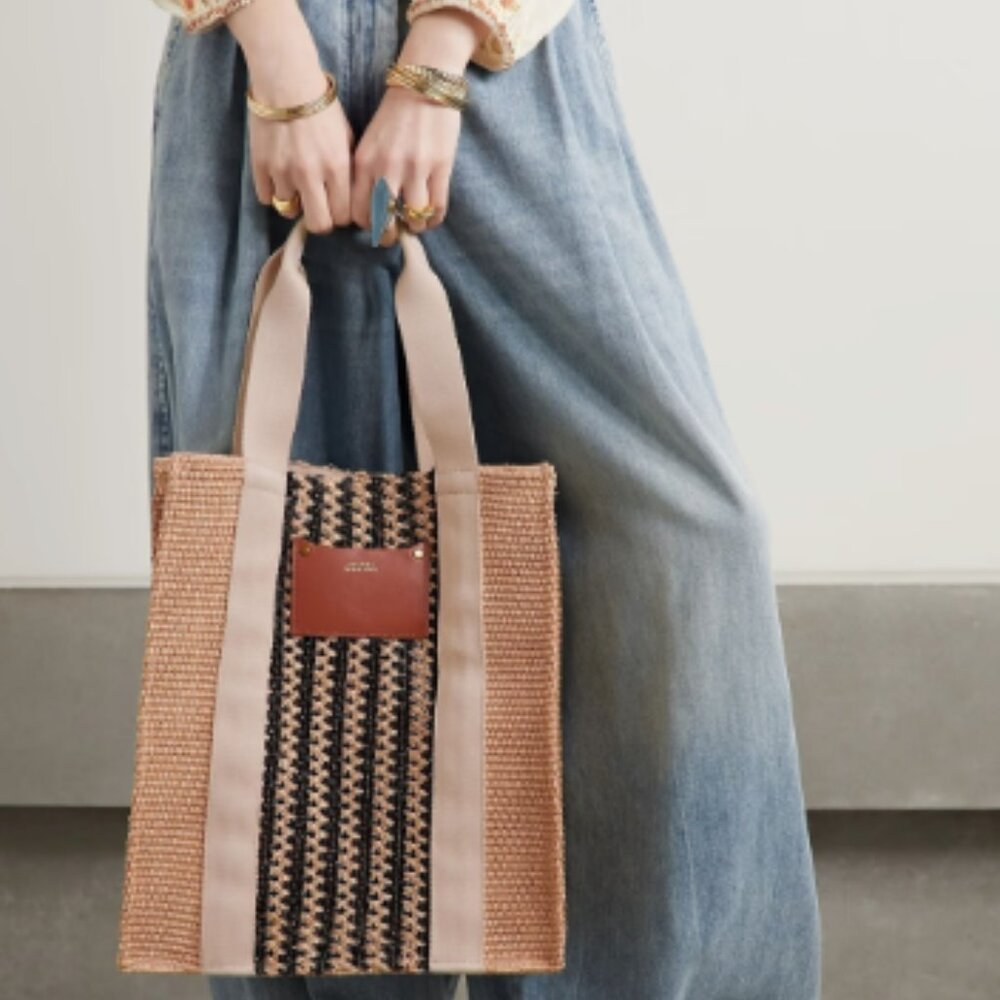 ISABEL MARANT striped straw tote